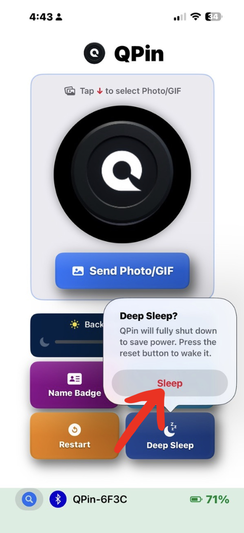 Setting QPIN in Sleep mode